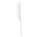 Pink glitter hair styling tail comb with metal pin for salon highlighting and sectioning. - Glitter Pink with Silver Handles