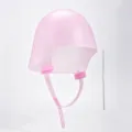 Gorro de silicona rosa para mechas con gancho metálico para teñir el cabello en salón profesional - Gorro de mechas rosa con cordones