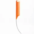 Orange professional hair styling comb with metal tail, lightweight salon highlighting tool. - Orange Combs with Curved Handles