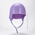 Gorro de mechas de silicona profesional con gancho de metal para coloración del cabello. - Gorro de mechas violeta con cordones