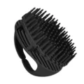 Cepillo de masaje para el cuero cabelludo de silicona negra con mango ergonómico cómodo. - Negro