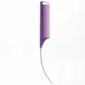 Purple pintail comb with metal curved tail, professional hair styling and highlighting tool. - Purple Combs with Curved Handles