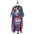 Colorful retro skull hairdressing cape salon hair cutting gown waterproof styling apron. - Colorful