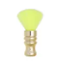 Spazzola da barbiere verde neon portatile con manico dorato galvanizzato per pulire i capelli - Sacchetto OPP / Verde Galvanico (H045)