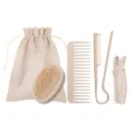 Set de peines para el cabello de 4 piezas de paja de trigo herramientas de estilismo set - Beige