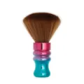 Spazzola per collo da salone portatile con manico galvanizzato sfumato per capelli - Sacchetto OPP / Bicolore Galvanico Setole Marroni (H045)