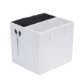 White hair tool storage box with insert slot and scissors holder for salon organization - White
