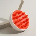 Silicone scalp massager shampoo brush, soft hair washing comb for deep cleaning and relaxing. - ZT White & Red