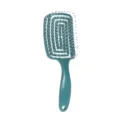 Dark green vented hair brush with curved design for fast blow-drying and smooth hair. - S / Green
