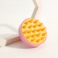 Silicone scalp massage brush pink shampoo brush soft hair cleaning comb for shower care - ZT Pink & Yellow
