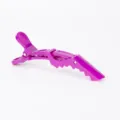Pinza de cocodrilo para el cabello de plástico morado profesional para peluquería. - Púrpura con Logo
