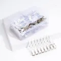 Roestvrijstalen eendebek haarspelden set met doorzichtige opbergdoos voor salon. - Middelgrote Dubbelgatse Klem / Ca. 100 Stuks/Doos