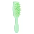 Soft silicone hair brush scalp massage shampoo brush for daily hair care, mint green. - Light Green