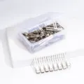 Roestvrijstalen haarspelden set met transparante opbergdoos voor professionele styling. - Dubbele Tanden Eendenbek Klem / Ca. 100 Stuks/Doos