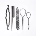Set di strumenti per capelli in plastica nera pettine e accessorio per acconciature - Set C / Nero