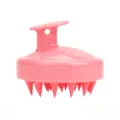 Pink silicone scalp massager shampoo brush, soft hair care hair washing tool for daily bath. - Solid Pink
