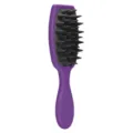 Soft silicone hair brush in purple color, scalp massage shampoo brush with flexible bristles. - Purple Handle with Black Teeth