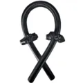 Fascia per capelli ricci senza calore in raso nero con elastici per uno styling perfetto. - Set da 3 Pezzi (Asta + 2 Elastici) / Nero