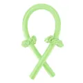 Fascia arricciacapelli senza calore in raso verde con due scrunchies per boccoli facili. - Set da 3 Pezzi (Asta + 2 Elastici) / Verde fluorescente