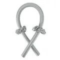 Set ferro arricciacapelli senza calore in raso grigio con due elastici coordinati variante. - Set da 3 Pezzi (Asta + 2 Elastici) / Grigio