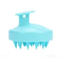 Blue silicone scalp massage brush, soft hair shampoo comb for daily scalp cleaning and washing. - Solid Blue