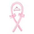 Set arricciacapelli senza calore in raso rosa con elastici e molletta per styling facile. - Set da 4 Pezzi (Asta + 2 Elastici + 1 Molletta) / Rosa Principessa