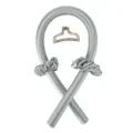 Set arricciacapelli senza calore argentato con due elastici e molletta per styling facile. - Set da 4 Pezzi (Asta + 2 Elastici + 1 Molletta) / Grigio Pigro