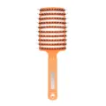 Brosse à cheveux incurvée et aérée avec poils mixtes pour démêler les cheveux et masser le cuir chevelu. - Tout orange avec plumes
