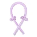 Fascia per capelli ricci senza calore in raso viola con elastici coordinati per styling. - Set da 3 Pezzi (Asta + 2 Elastici) / Viola