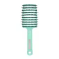 Brosse à Cheveux Courbée Vert Menthe Mouillé Sec Massage Ergonomique Peigne Démêlant. - Tout cyan avec plumes