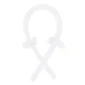 Set ferro arricciacapelli senza calore bianco con due scrunchies, strumento styling in satin. - Set da 3 Pezzi (Asta + 2 Elastici) / bianco crema