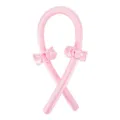 Set arricciacapelli senza calore in raso rosa con elastici per facile styling notturno. - Set da 3 Pezzi (Asta + 2 Elastici) / Rosa Principessa