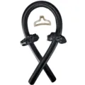 Set ferro arricciacapelli senza calore in satin nero con due elastici e molletta. - Set da 4 Pezzi (Asta + 2 Elastici + 1 Molletta) / Nero