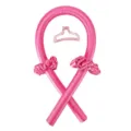 Set ferro arricciacapelli senza calore rosa con asta in satin elastici e molletta per capelli - Set da 4 Pezzi (Asta + 2 Elastici + 1 Molletta) / Rossastro