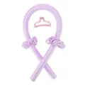 Set per arricciare i capelli senza calore in raso di seta con scrunchies variante - Set da 4 Pezzi (Asta + 2 Elastici + 1 Molletta) / Viola