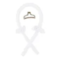 Set arricciacapelli in raso bianco senza calore con scrunchies e molletta per onde. - Set da 4 Pezzi (Asta + 2 Elastici + 1 Molletta) / bianco crema