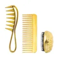 Set de peine de pelo dorado cepillos de estilo profesional salon cepillo desenredante imagen principal - Dorado