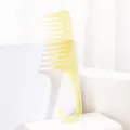Yellow glitter wide tooth hair comb with hook handle for wet and dry hair styling use - Sparkle Silver Yellow