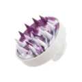 Brosse de massage du cuir chevelu en silicone pour un nettoyage en profondeur et soin quotidien. - Blanc Violet Foncé