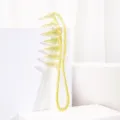 Peine de pelo ancho transparente amarillo con purpurina para peinado y cuidado diario - Amarillo con Purpurina