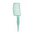 Professional Curved Vent Hair Brush Detangling Massage Comb Dry Wet Hair Styling Green - Light Green