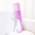 Purple glitter wide tooth comb with hook handle for wet dry hair styling and detangling. - Sparkle Silver Pink