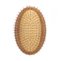 Brosse à Cheveux Ovale en Bois de Hêtre avec Picots Métal, Peigne de Massage Capillaire Variant - Style Tige en Acier