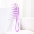 Purple glitter wide tooth hair comb for oil hair styling, plastic hollow hairdressing tool. - Sparkling Rose Red