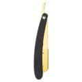 Black and gold folding razor, manual straight shaving tool for men and barbershop use. - Black Gold (No Blade)