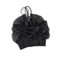 Schwarze Netz-Plopping-Mütze zum Trocknen von lockigem Haar, atmungsaktive Haube für Pflege - Dünn (Ohne Schnalle) / Schwarz