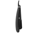 Black folding straight razor for men manual shaving tool professional barber razor holder. - Black (No Blade)