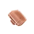 Brosse de massage ergonomique carrée en silicone pour cuir chevelu, cheveux secs et humides. - Brun Rougeâtre