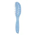 Blue curved vented hair brush for daily hair styling, massage and quick drying. - Blue