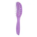 Purple Curved Vent Hair Brush Detangling Massage Comb for Daily Hair Styling 1pcs - Purple